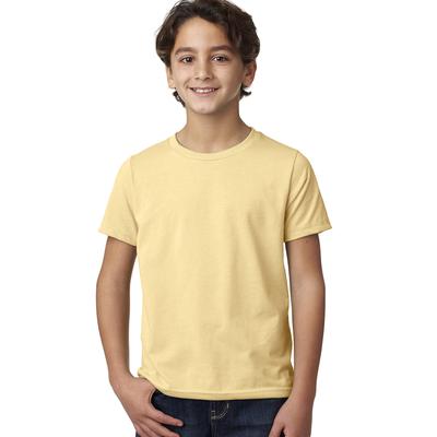 Next Level 3312 Youth CVC Crew T-Shirt in Banana Cream size Small | Cotton/Polyester Blend NL3312
