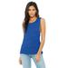 Bella + Canvas B8803 Women's Flowy Scoop Muscle Tank Top in True Royal Blue Marble size Large | Ringspun Cotton 8803, BC8803