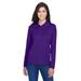 CORE365 78192 Women's Pinnacle Performance Long-Sleeve PiquÃ© Polo Shirt in Campus Purple size 3XL | Polyester