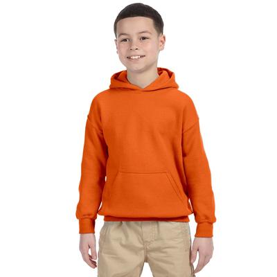 Gildan G185B Youth Heavy Blend 8 oz. 50/50 Hooded Sweatshirt in Orange size XS | Fleece 18500B