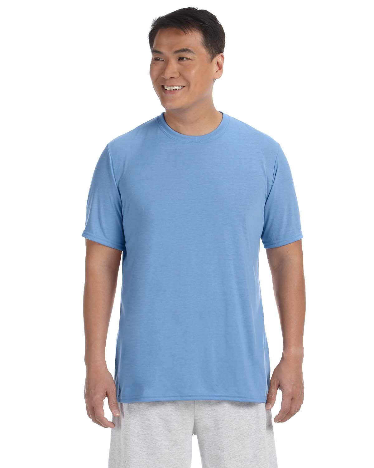 Gildan G420 Athletic Performance T-Shirt in Carolina Blue size Medium | Polyester 42000, G42000