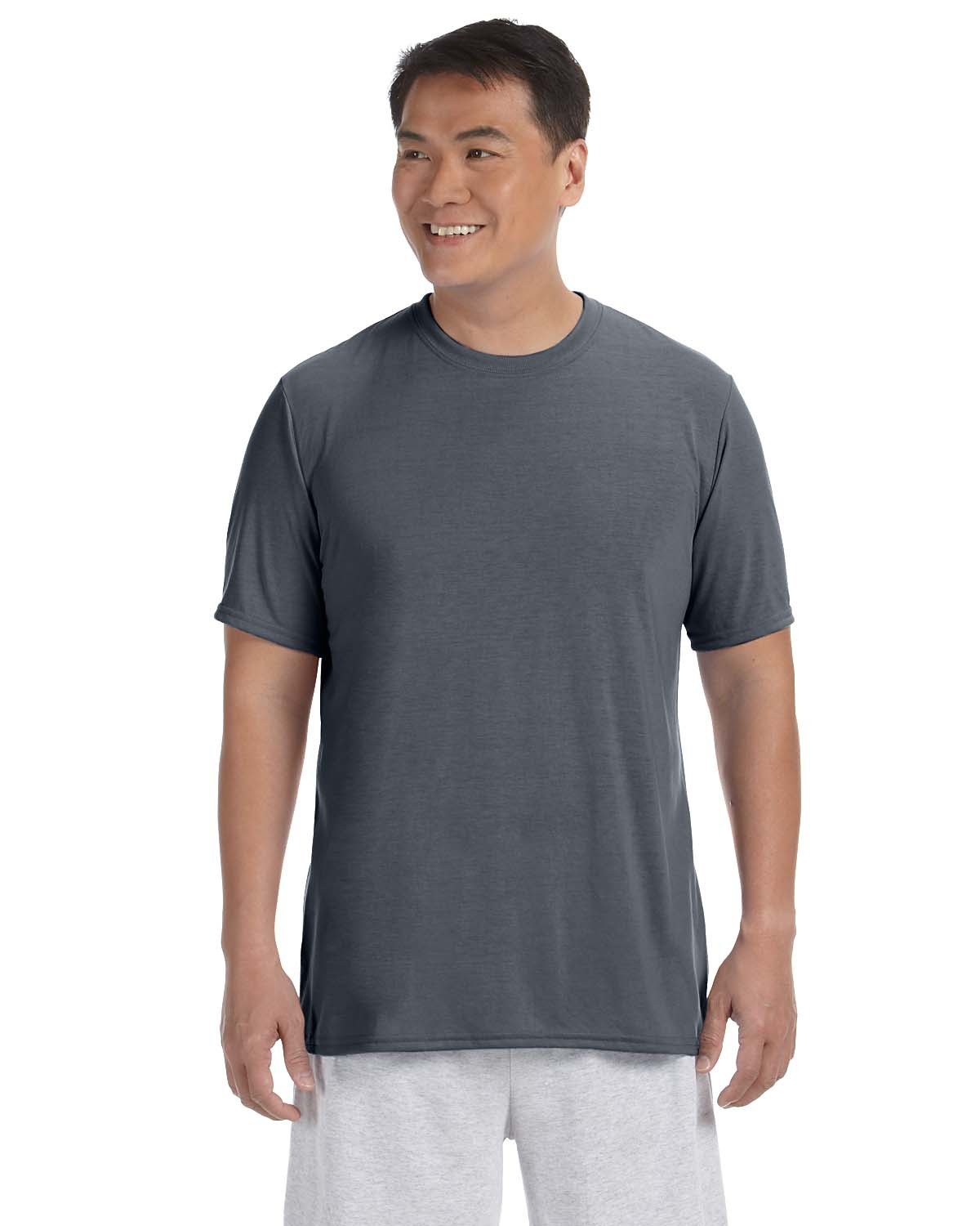 Gildan G420 Athletic Performance T-Shirt in Charcoal size Medium | Polyester 42000, G42000
