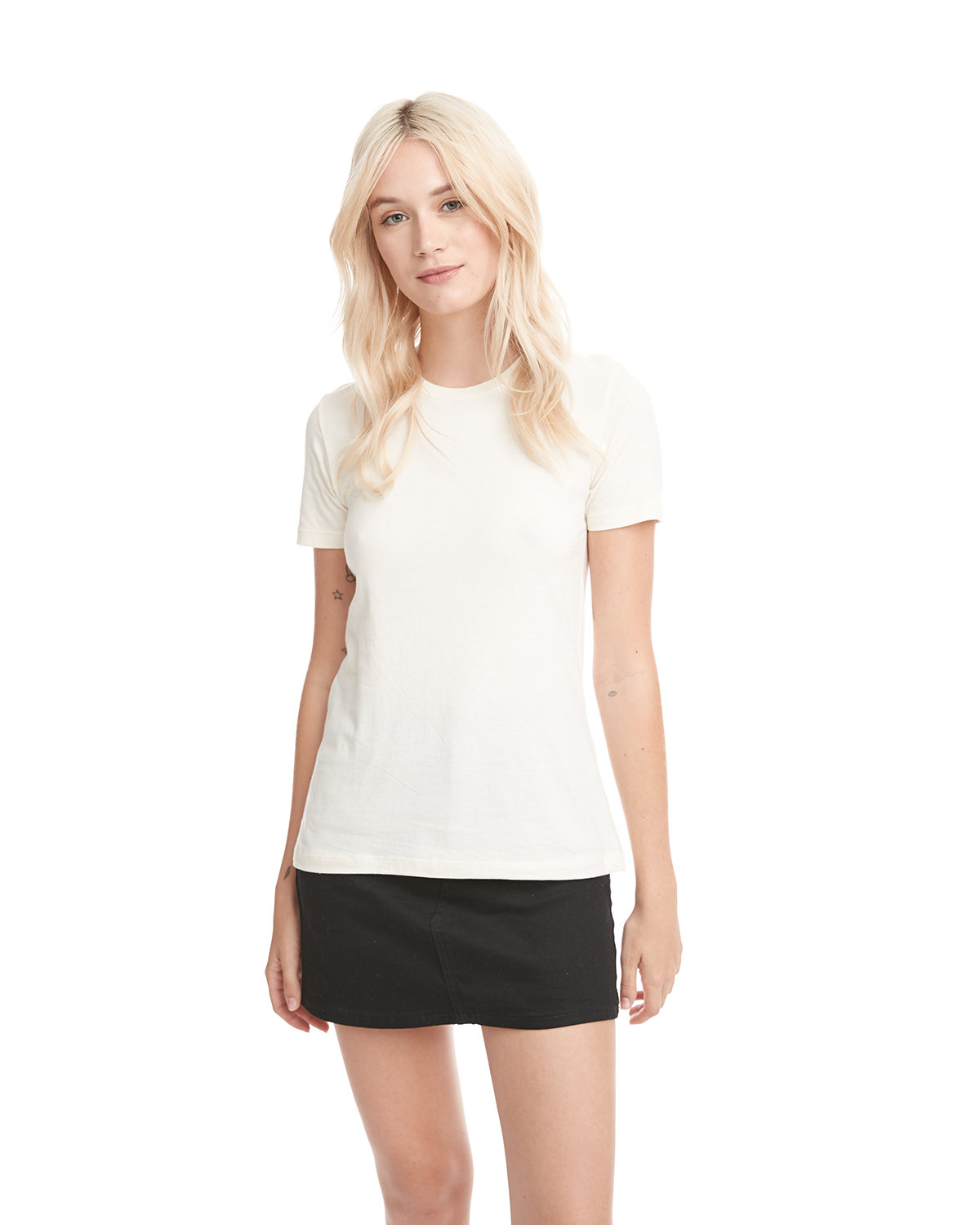 Next Level N3900 Women's Women’s Cotton T-Shirt in Natural size Large | combed ringspun cotton fine jersey 3900, NL3900