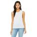 Bella + Canvas B8803 Women's Flowy Scoop Muscle Tank Top in White Marble size Small | Ringspun Cotton 8803, BC8803