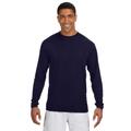 A4 N3165 Men's Cooling Performance Long Sleeve T-Shirt in Navy Blue size Medium | Polyester A4N3165