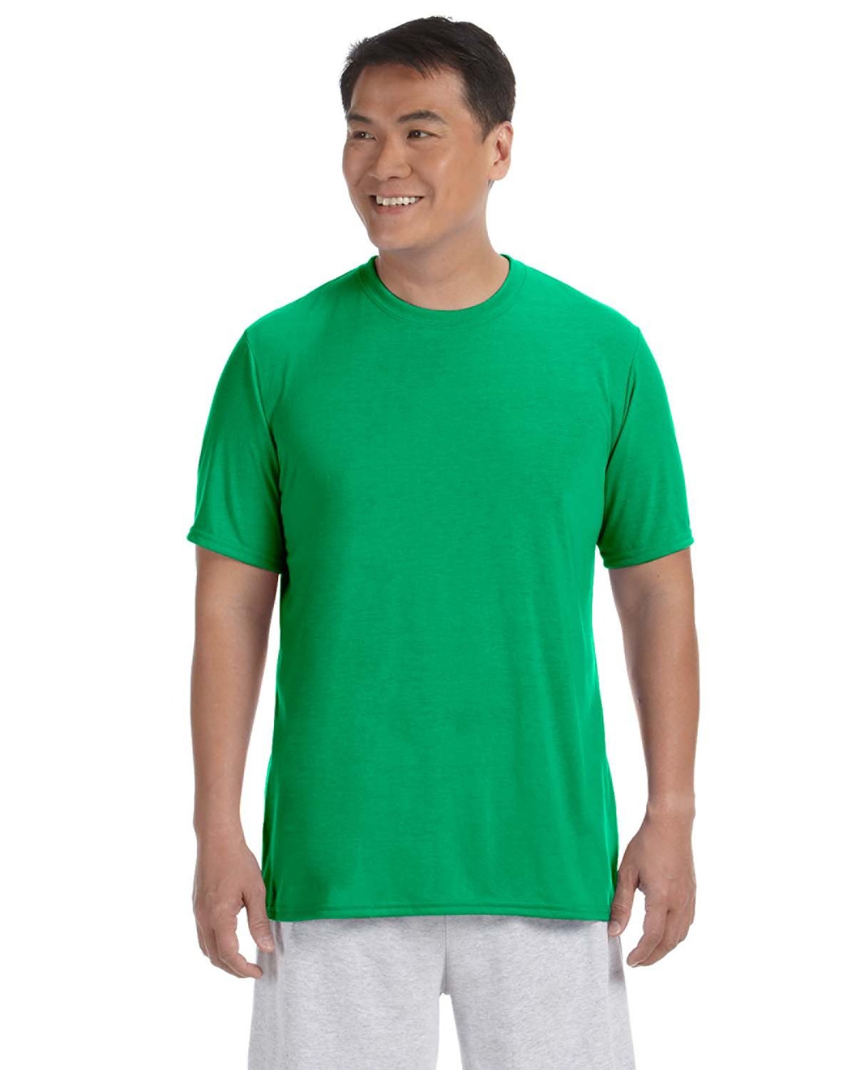 Gildan G420 Athletic Performance T-Shirt in Irish Green size Medium | Polyester 42000, G42000