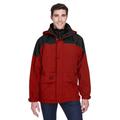 North End 88006 Adult 3-in-1 Two-Tone Parka Jacket in Molten Red size Medium