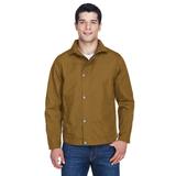 Harriton M705 Men's Auxiliary Canvas Work Jacket in Duck Brown size 6XL | Polyester Blend