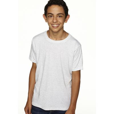 Next Level N6310 Youth Triblend Crew T-Shirt in Heather White size Large | 50% polyester, 25% airlume combed and ring-spun cotton, rayon NL6310, 6310