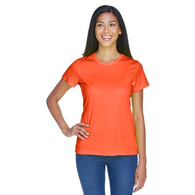 UltraClub 8420L Athletic Women's Cool & Dry Sport Performance Interlock T-Shirt in Orange size Large | Polyester