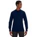 J America JA8244 Men's Vintage Brushed Jersey Henley T-Shirt in Navy Blue size Large | Ringspun Cotton 8244