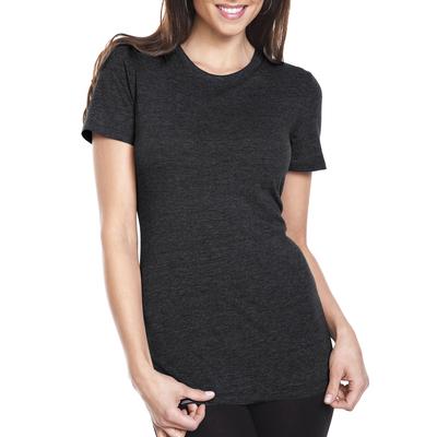 Next Level 6710 Women's Triblend Crew T-Shirt in Vintage Black size Large | 50% polyester, 25% airlume combed and ring-spun cotton, rayon NL6710