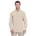 Columbia 7048 Men's Bahama II Long-Sleeve Shirt in Fossil size XL | Cotton/Nylon Blend 101162