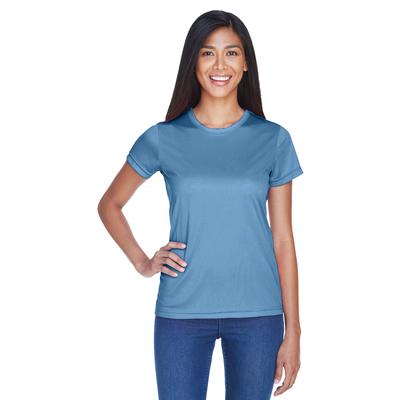 UltraClub 8420L Athletic Women's Cool & Dry Sport Performance Interlock T-Shirt in Indigo size XL | Polyester