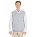 Harriton M415 Men's Pilbloc V-Neck Sweater Vest in Grey Heather size Small | Acrylic Blend