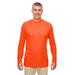 UltraClub 8622 Men's Cool & Dry Performance Long-Sleeve Top in Bright Orange size 3XL | Polyester