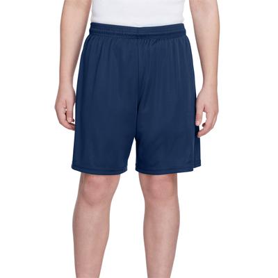 A4 NB5244 Athletic Youth Cooling Performance Polyester Short in Navy Blue size 2XS A4NB5244