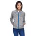 North End 78697 Women's Flux MÃ©lange Bonded Fleece Jacket in Platnm/Olympic Blue size Medium | Polyester