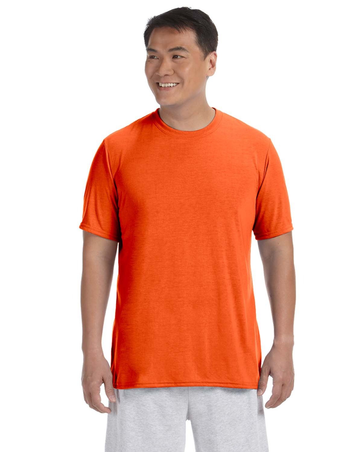 Gildan G420 Athletic Performance T-Shirt in Orange size Medium | Polyester 42000, G42000