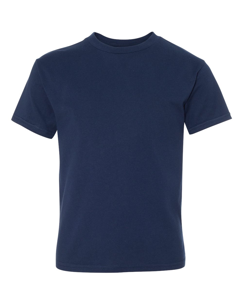 Hanes 498Y Youth Perfect-T T-Shirt in Navy Blue size XL | Cotton/Polyester Blend