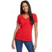 Next Level N1540 Women's Ideal V T-Shirt in Red size XS | Ringspun Cotton NL1540, 1540