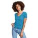 Next Level N1540 Women's Ideal V T-Shirt in Turquoise size Medium | Cotton/Polyester Blend NL1540, 1540