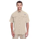Columbia 7047 Men's Bahama II Short-Sleeve Shirt in Fossil size Small | Cotton/Nylon Blend 101165