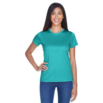 UltraClub 8420L Athletic Women's Cool & Dry Sport Performance Interlock T-Shirt in Jade size Small | Polyester