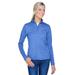 UltraClub 8618W Women's Cool & Dry Heathered Performance Quarter-Zip T-Shirt in Royal Blue Heather size Medium | Polyester