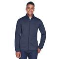 Devon & Jones DG796 Men's Newbury Colorblock MÃ©lange Fleece Full-Zip Jacket in Navy Blue/Navy Blue Heather size Small | Polyester