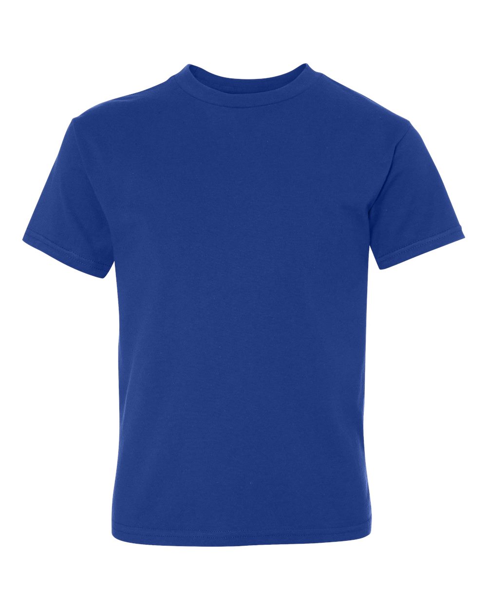 Hanes 498Y Youth Perfect-T T-Shirt in Deep Royal Blue size XL | Cotton/Polyester Blend