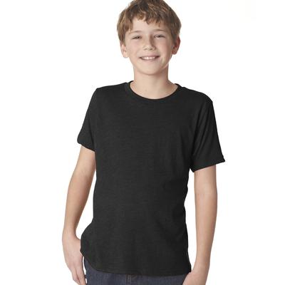 Next Level N6310 Youth Triblend Crew T-Shirt in Vintage Black size Medium | 50% polyester, 25% airlume combed and ring-spun cotton, rayon NL6310, 6310