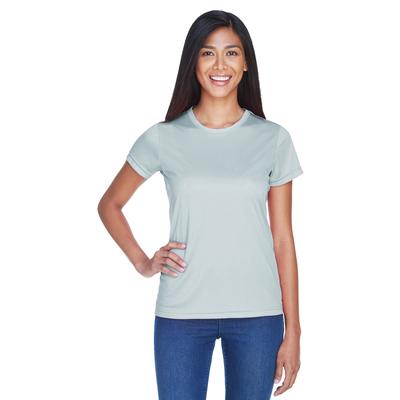 UltraClub 8420L Athletic Women's Cool & Dry Sport Performance Interlock T-Shirt in Grey size XS | Polyester