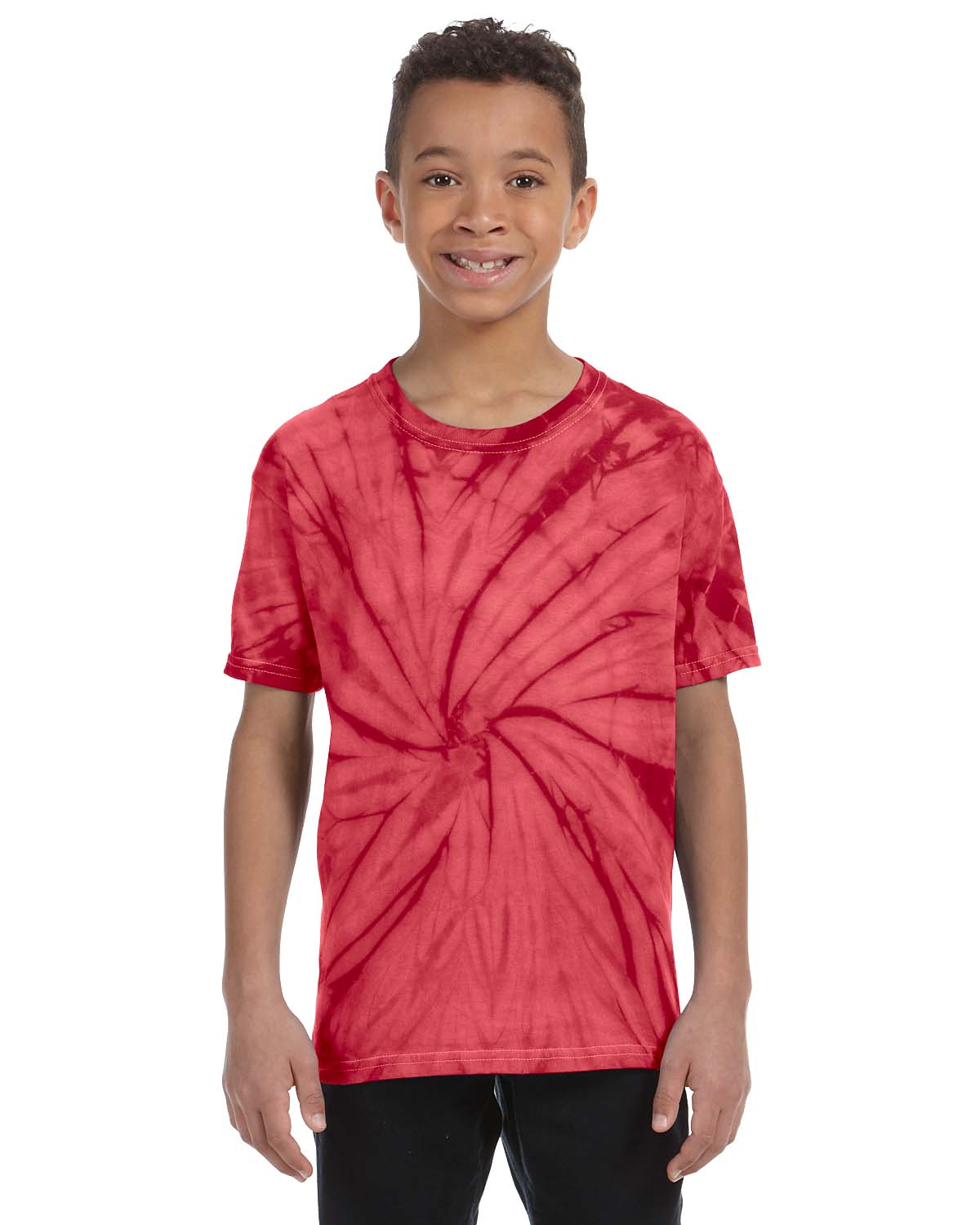 Tie-Dye CD101Y Youth 5.4 oz. Cotton Spider T-Shirt in Red size Medium 1000Y, CD100Y, T1000Y