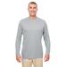 UltraClub 8622 Men's Cool & Dry Performance Long-Sleeve Top in Grey size 6XL | Polyester