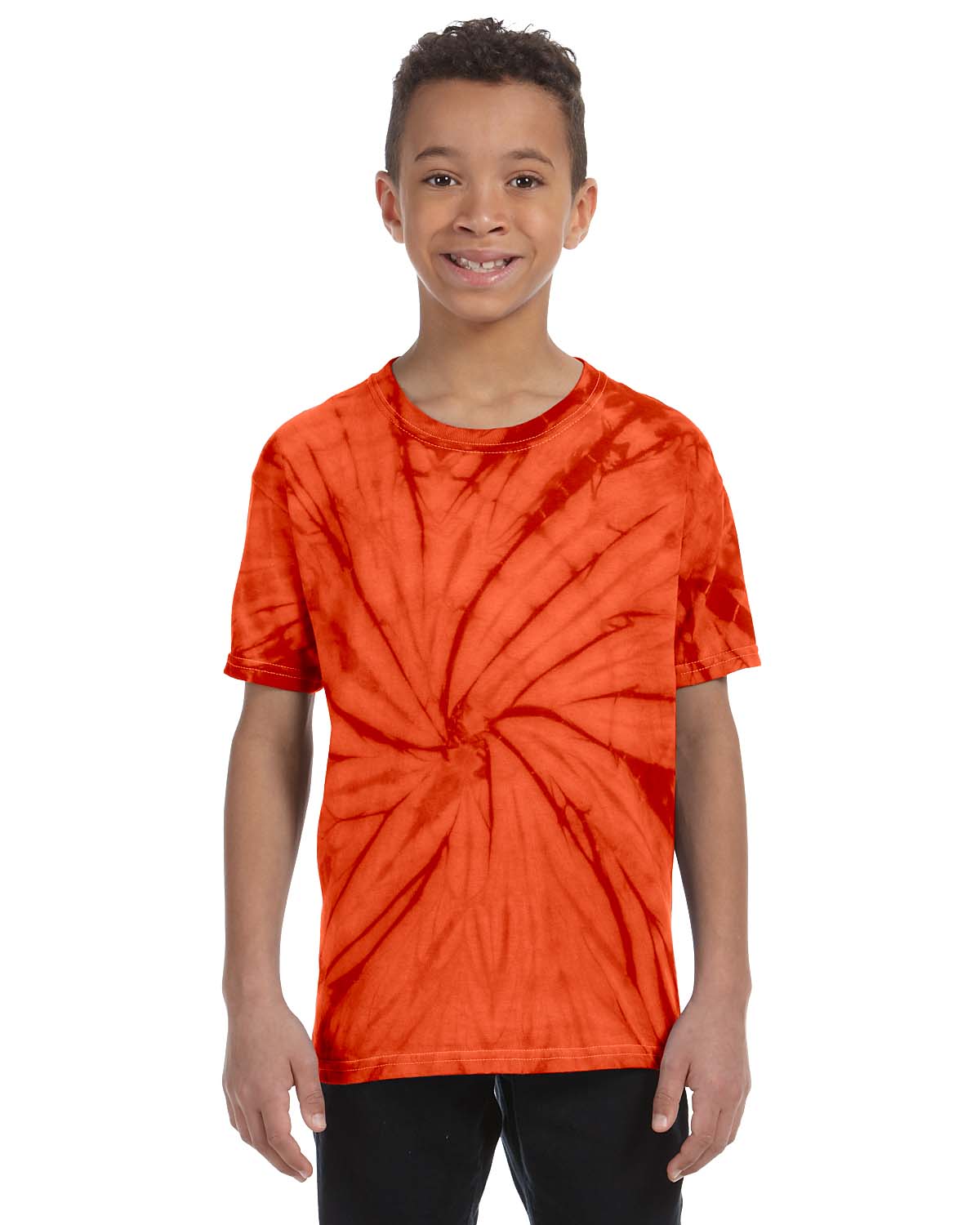 Tie-Dye CD101Y Youth 5.4 oz. Cotton Spider T-Shirt in Orange size Small 1000Y, CD100Y, T1000Y