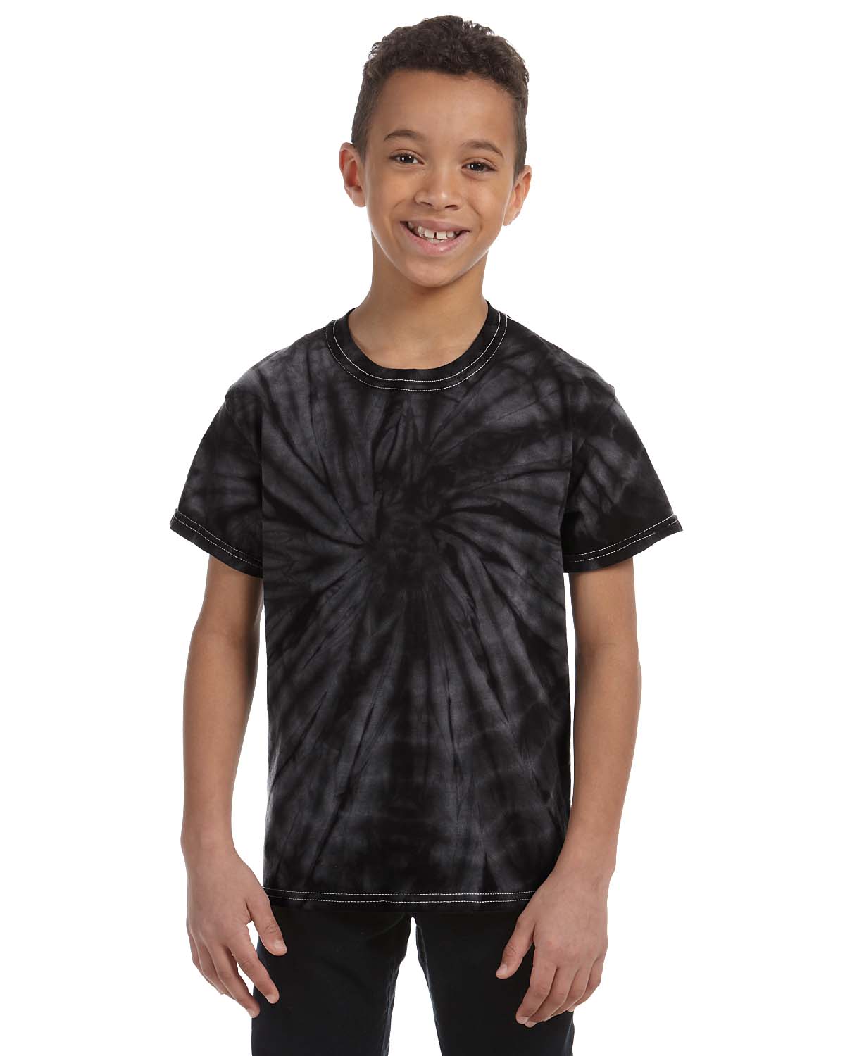 Tie-Dye CD101Y Youth 5.4 oz. Cotton Spider T-Shirt in Black size Large 1000Y, CD100Y, T1000Y