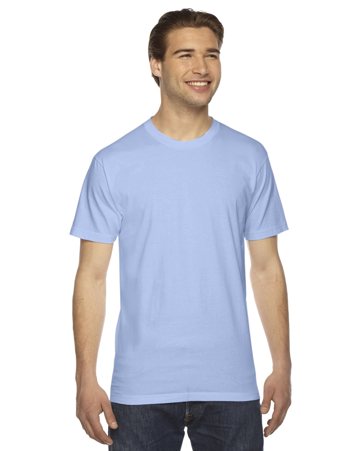 American Apparel 2001 Fine Jersey Top in Baby Blue size Large | Cotton 2001W, AA2001W