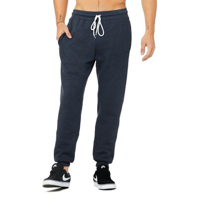 Bella + Canvas 3727 Jogger Sweatpant in Heather Navy Blue size 2XL | Fleece B3727, BC3727