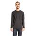 Next Level 6411 Sueded Long-Sleeve Crew T-Shirt in Heather Metal size XL | Cotton/Polyester Blend NL6411