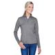 UltraClub 8618W Women's Cool & Dry Heathered Performance Quarter-Zip T-Shirt in Charcoal Heather size Large | Polyester