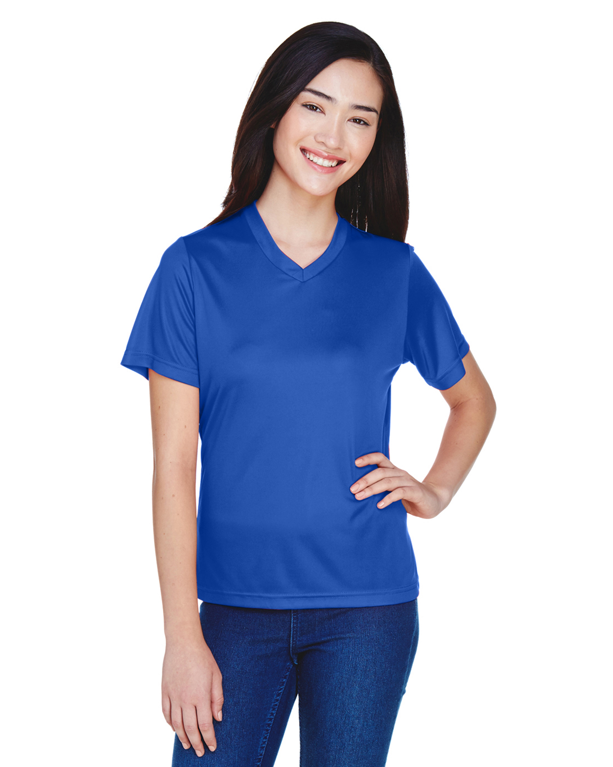 Team 365 TT11W Athletic Women's Zone Performance T-Shirt in Sport Royal Blue size XL | Polyester