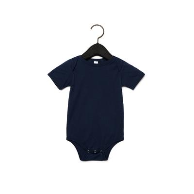 Bella + Canvas 100B Infant Jersey Short-Sleeve One-Piece Top in Navy Blue size 12-18MOS | Cotton B100B