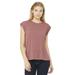 Bella + Canvas 8804 Women's Flowy Muscle T-Shirt With Rolled Cuffs in Mauve size XL | Polyester Blend B8804, BC8804