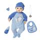 Zapf Creation 702482 Baby Annabell Puppe Alexander mit lebensechten Funktionen und Zubehör 43 cm, blau, Online Verpackung