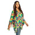 Boland 83886 - Poncho Hippie mit Stirnband, Einheitsgröße für Erwachsene, Kostüm, Flower Power, Peace, Überwurf, Mottoparty, Karneval