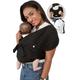 Konny Baby Carrier Elastech Carrier Wrap, Easy to Wear Baby Wrap Carrier, Perfect Essentials Cloths for Newborn Babies up to 44 lbs, (Black, M)