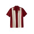Men's Big & Tall Short-Sleeve Colorblock Rayon Shirt by KingSize in Rich Burgundy Colorblock (Size 2XL)