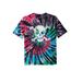 Men's Big & Tall Tie-Dye Graphic Tee by KingSize in Skull Tie Dye (Size 6XL)