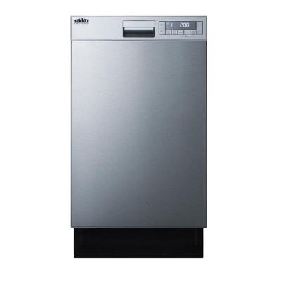 Summit Appliance 18 in. Front Control Dishwasher in Stainless Steel, Silver